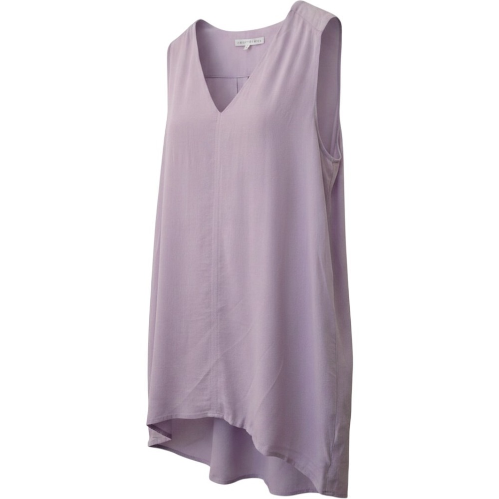 Violet + Claire Purple Pleated Crepe Viscose Blouse Sleeveless‎ V-Neck L